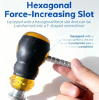 TJ Tool Short Screwdriver, 2-in-1 Stubby Screwdriver with 1/4-Inch Phillips, Slotted, Extended T-Handle