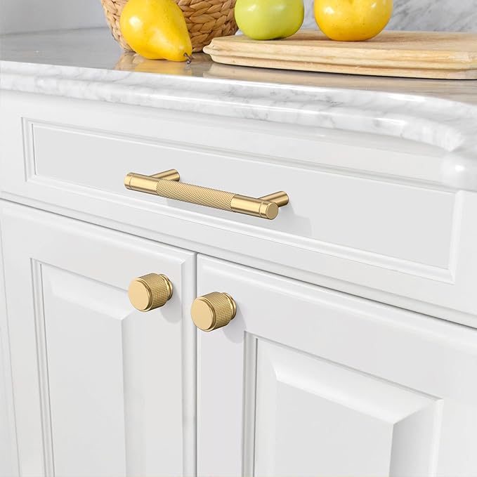 Amerdeco 10 Pack Champagne Bronze Cabinet Pulls, 3.75 Inch(96mm) Hole Center, Kitchen Cabinet Handles