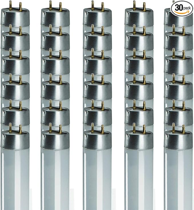 GoodBulb 28-Watt 48 Inch T8 Fluorescent Light Bulb | 5000K Daylight White Color | Medium Bi-Pin Base | 2970 Lumens 86 CRI 36000 Life Hours | Instant/Programmed Start | Pack of 30 Bulbs