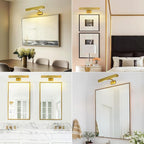 Picture Light, 18" Brass Picture Lights for Wall, Gold Art Lights Hardwired, Dimmable Gallery Light, 3000K Vanity Lights, Picture Frame Light for Bathroom Wall Sconces Artwork Poster Display