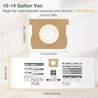 8PCS 10-14 Gallon Vacuum Bags for Shop Vac Bags, Disposable Wet Dry Vaccum Collection Bags Replace Part Type I #90672 9067200, Type F #90662 9066200 9066233, VF2005 (White)