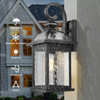 Darkaway 2pcs Outdoor Lights Fixtures Wall Mount, Large 22inch Outdoor Wall Sconce Lights with Water Ripple Glass Outside Exterior Lights Fixture for House Front Porch Patio