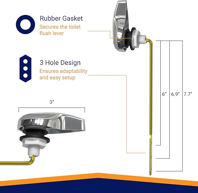 Toilet Handle Replacement (Chrome Polished, Front Mount)
