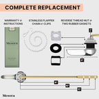 Mesora Universal Metal Front Mount Toilet Handle Replacement Kit with Flapper Chain, Pure Brass and Aluminum, Compatible with Most Toilets - Chrome