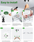 zouzai 6 inch 5CCT Gimbal Led Recessed Lights, 360°+90° Adjustable Directional Recessed Lighting, 2700K/3000K/3500K/4000K/5000K Dimmable Retrofit Eyeball Can Lights with Jbox, ETL(White, 12 Pack)