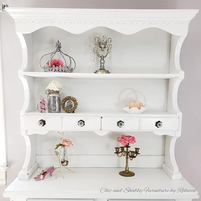 Dixie Belle Paint Company Chalk Finish Furniture Paint - Fluff (16oz) - Matte Soft White Chic Chalk Mineral DIY Furniture Paint