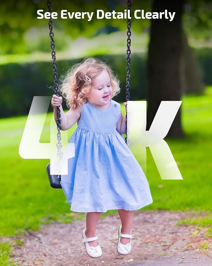 《2-Way Audio & Smart Auto Tracking》4K Outdoor Wired Security Camera System,360 Degrees Security PTZ IP Cameras,Surveillance Video Equipment, Surveillance DVR Kits