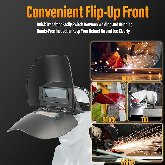 Welding Helmet Auto Darkening,Upgraded Foldable Anti-Blue Light Welding Helmet，True-Color Welding Shield for Beginners，Safety Welding Mask for Stick MIG TIG and Grind