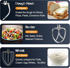 Stand Mixer, 6.5QT 10-Speed Tilt-Head Electric Stand Mixer, 3-In-1 Kitchen Mixer with Bowl, Dough Hook, Whisk and Beater, Food Mixer for Baking, Cake and Most Home Cooks, Red