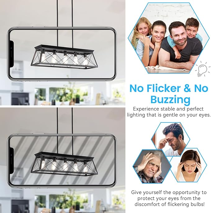 Brightever E26 LED Bulb 60 Watt Equivalent, 5000K Daylight White Dimmable Light Bulbs, 7W, 850LM Vintage Lights Bulb, 90+CRI, ST58 Clear Glass Antique Decor Filament Edison Bulb for Room, 6-Pack