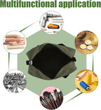 Small Tool Bag,Close Top Wide Mouth Tool Organizer Bag,Large Capacity Tool Bags for Men,Canvas Tool Storage Bag for Storage Handbag for Screwdrivers,Wrench,Pliers Hand Tools (Army Green, 12 Inch)