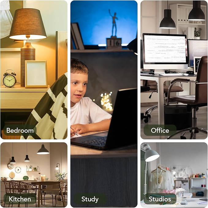 BUBO A19 LED Light Bulbs, 60 Watt Equivalent LED Bulbs, Soft White 2700K, 800 Lumens, E26 Standard Base, Non-Dimmable, 8W Soft White LED Bulbs for Bedroom Living Room Home Office, 6 Pack