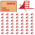 200Pcs Cable Stackers, Cable Staples Clips with Steel Nails, Electrical Wire stackers,Insulated Cord Staples Multi Cable Wire Clips for Suitable Most Cables