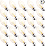 C7 Christmas Relacement Bulbs, 25 Pack Clear Light Bulbs for E12 Candelabra Base Outdoor/Indoor String Lights, 5 Watt