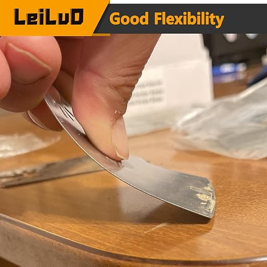 LEILUO Oscillating Tool Scraper Blade Set 10 PCS – 8 Rigid & 2 Ultra Flexible Blades for Removing Paint Caulk Adhesive Compatible with DeWalt Makita Milwaukee Dremel and More