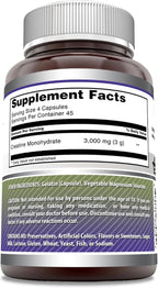 Amazing Formulas Creatine Monohydrate Supplement | 3000 Mg per Serving | 180 Capsules | Non-GMO | Gluten-Free | Made in USA