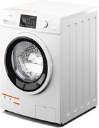 KoolMore FLW-3CWH Front Load Machine, 2.7 Cu. Ft, Space Saving Unit with 20-Minute Quick, 12 Washing Cycles, Quiet Inverter Motor [120V], Medium (24"), White
