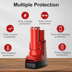 Mrupoo 12V 2500mAh Replacement Battery Compatible with Milwaukee 2500mAh Power Tools Red