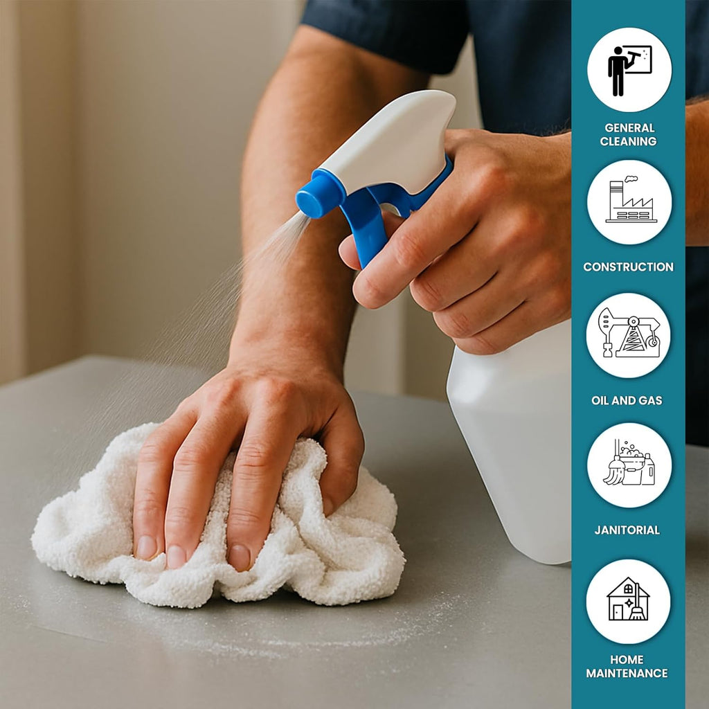 Premium Terry Towels for Cleaning - 10 lbs. Box, 20”x20” - 100% Cotton Towels Cleaning Rags - Multipurpose White Terry Cloth Rags for Garage, Shop, Auto, Home & Janitorial Use