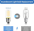 2.5 Inch E17 Intermediate Base LED Filament Bulb 360 Lumens, 2700K Soft White Dimmable Appliance Bulb AC 120V, UL Certified T8 Microwave Light Bulbs Under Hood for Refrigerator Stove 4Pack