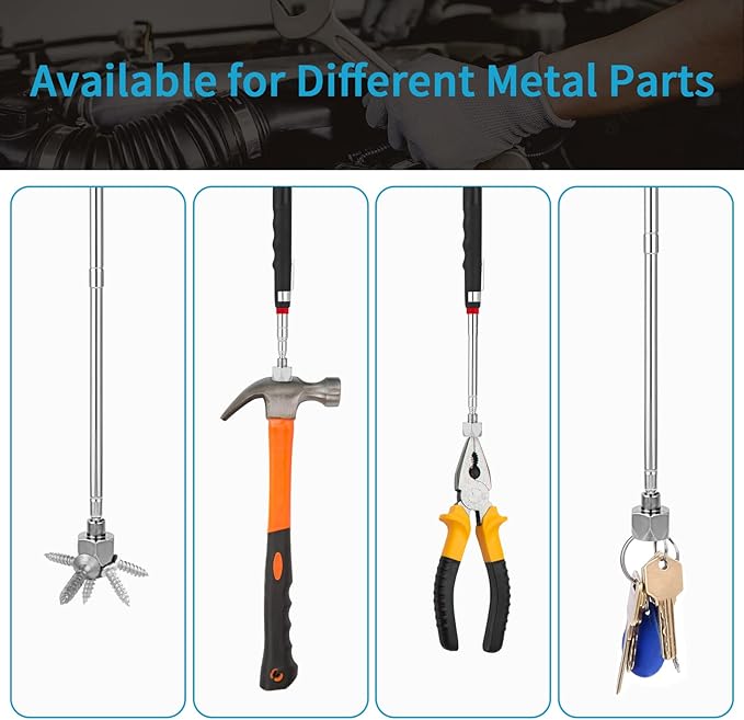 1 Piece 20LBs Telescoping Magnetic Pickup Tool, with Pen Clip Design, Magnet Stick Rod Extendable 7" to 30.5" for Men, Birthday, Father's Day, Christmas Gift