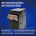 215 2-Pole 15-Amp Circuit Breaker, Type 3/4-In Plug-On Molded Case Circuit Breaker, Thermal Magnetic Protection, 10 KAIC, 120/240V, Fit for fit for Load Centers