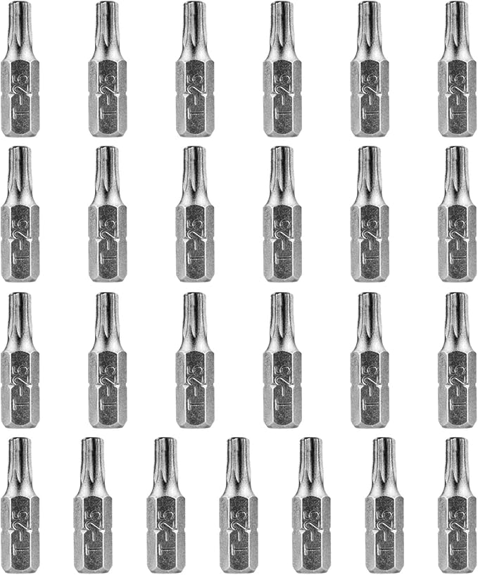 HPHOPE T25 Screwdriver Bit Set, Torx Bits T25, 1/4" Hexagon Bit (Length: 1", 25 Pack)