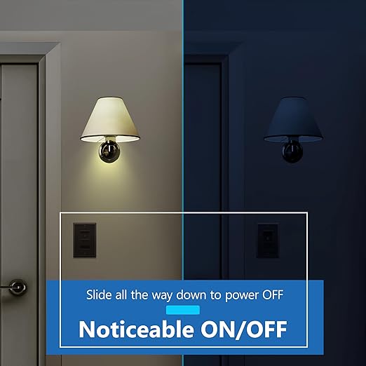 LIDER Dimmer Switch for Dimmable 200W LED/CFL Lights, Single Pole, 120 V, Modern Upgrade, UL Listed, Wall Plate Included, Black, 2 Pack