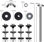 4PCS Universal Toilet Seat Bolts Kit, Heavy Duty Toilet Tank Bolts Replacement, Waterproof Stainless Steel Toilet Seat Screws and Rubber Washers Gaskets with Extra Long Nut