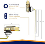 Universal Toilet Handle Lever Replacement - Toilet Flusher Replacement, Front Mount Toilet Tank Lever Fits Most Toilet Tanks - Efficient and Easy to Install Toilet Handle Replacement - Brass Polished