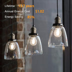 VOLIVO 6 Pack A19 Vintage LED Edison Bulbs, Dimmable, 60W Equivalent, High Brightness 5000K Daylight, Ultra-Bright, 8W E26 Standard Base, CRI80+, 800Lumens, Clear Glass Filament Bulb for Home