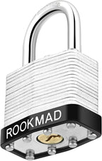 Keyed Padlocks, Laminated Steel Padlock, Keyed Alike Locks with Same Keys, PE Plastic Hoop, The Lead Content of This Pad Lock complies with CA65,100 Pack