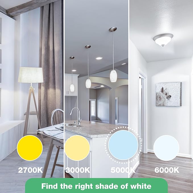 LED Light Bulbs, 100 Watt Equivalent LED Bulbs A19, 5000K Daylight Light Bulbs, 1500 Lumens, E26 Standard Base, Non-Dimmable, 13W Bright White LED Bulbs for Bedroom Home Office, 6 Pack