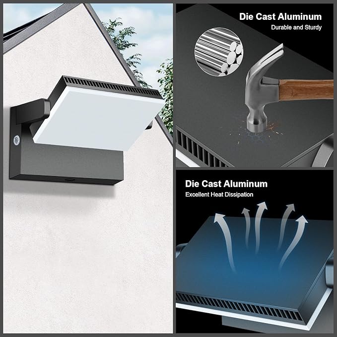 Modern Sleek Flood Lights Outdoor, 120W 5000K Dusk-to-Dawn Photocell with 360° Rotation, 14200LM IP65 Waterproof LED Security Wall Pack for Building,Yard,Driveway (4 Pack)