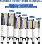 JADDUO 20.3FT Telescoping Ladder Portable Folding Extension Ladder Multi-Purpose Compact Ladder for Household/Outdoor Work, 330lbs Max Capacity