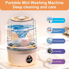 Underwear Washer, Portable Mini Washing Machine, Upgraded Mini Washings Machines, Rechargeable Cordless Washing-Machine, Laundry Cup for Bra, Underwear, Socks (1.5L apricot)