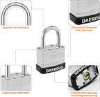 24 Pack 40 mm (1-9/16") Keyed Alike Laminated Padlocks with 48 Keys, Hardened Steel Short Shackle, Heavy-Duty Locks for Gym Lockers, Toolboxes, School Lockers, and Hasp Latches