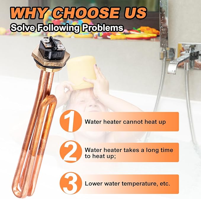 HE 55220 Water Heater Element Replacement for Ecosmart ECO POU 6, ECO 8, ECO 11, Rheem, Eemax, Richmond Electric Tankless Water Heater, 5.5KW 220V/6KW 240V Unit