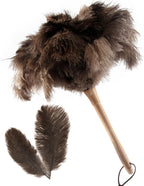 THARAHT 1PCS Ostrich Feather Duster Fluffy Natural with Wood Handle Reusable Washable for Cleaning Keyboard,Home,Car,Office Ostrich Feather Duster,16 Inch