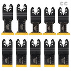 COMOWARE 10Pcs Titanium Oscillating Blades, Multi-Task Blades for Universal Saw, Fine Tooth Multitool, Suits Metal & Quick Release