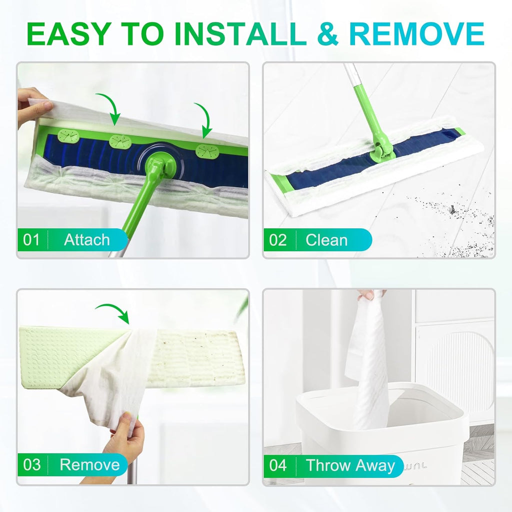 40 Count XL Dry+Wet Mopping Cloths Kit for Swiffer Sweeper XL Mop - Disposable X-Large Mop Pad Refills - Multi-Surface Pads Kit Includes 30 Dry Sweeping Cloths & 10 Wet Mopping Pads for Floor Cleaning