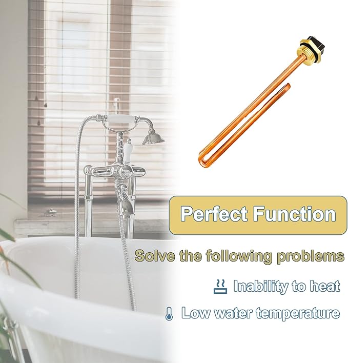 Upgraded HE 55220 Water Heater Element, For Ecosmart ECO POU 6, ECO 8, ECO 11, Rheem, Eemax, Richmond Electric Tankless Water Heaters, Replace 60208 Heating Element, 5.5KW 220V or 6KW 240V, 1 Pack