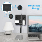 2 Pack Ultra Flat Plug Power Strip,Power Strips with Surge Protection-4 Widely Outlets,6 ft Flat Plug Extension Cord with 3 USB Ports(1 USB C Port),Slim Desk Charging Station,Black