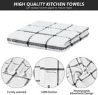 Nialnant 4 Pack Kitchen Dish Cloths,100% Cotton Dish Rags for Washing Dishes,Quick Drying Kitchen Towels,12x12 Inches,Black Plaid