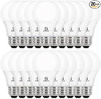 E ENERGETIC LIGHTING Dimmable LED Light Bulbs, 60W Equivalent, Warm White 3000K, 8-8.5W 800 Lumens LED Bulbs, E26 Base Standard Light Bulbs, ETL Listed, 20 Packs