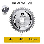 2 pcs 4 Inch 40 Tooth Miter/Tungsten Carbide Tipped Blade High-Performance Professioal Saw Blade for Cutting Wood