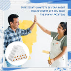 Nuogo 120 Pcs 4 Inch Foam Paint Roller Mini High Density Foam Roller Refills Paint Edger Tool for Walls Brings Smooth Finishes Flat Surfaces (White)