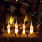 Christmas Lights Indoor 12 Pack C7 Silicone Dipped Candle Light Bulbs, Clear Silicone Decorative Light Replacement Bulbs for Electric Candle Lamps and Chandelier, E12 Candelabra Base, 5Watt, 120 Volt