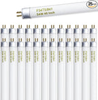 F54T5/841/HO 54W T5 HO Fluorescent Tube Light, 46 Inches T5 54 Watt Fluorecent Bulb, F54T5/841/CW, 4100K Cool White, 80 CRI, G5 Base 4300 Lumens 25 Pack