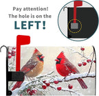 Kawani Winter Mailbox Cover Christmas Birds Holly Berry Branches Snow Mailbox Covers Magnetic Standard Size 21x18 Inch Winter Xmas Holiday Post Letter Box Cover for Garden Yard Decor